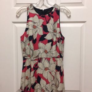 Sleeveless dress ,size-4, floral, waist-30",linen,